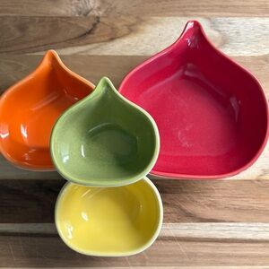 West Elm Ceramic Nesting Measuring Cups with Pour Spout, Colorful set of 4